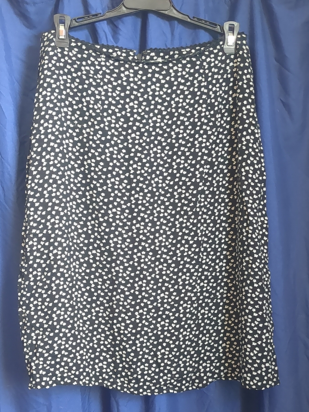 Black & White Floral A-Line Skirt